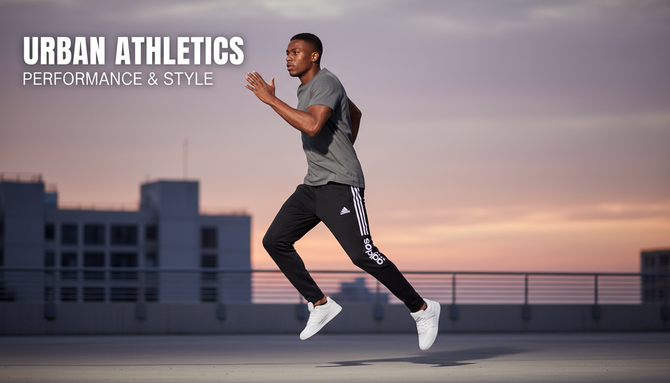 Adidas Men’s Black Printed Trousers: Fall/Winter Styling